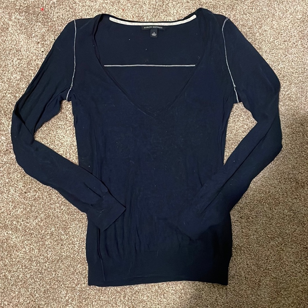 Long sleeved navy blue shirt by Banana Republic. Size small